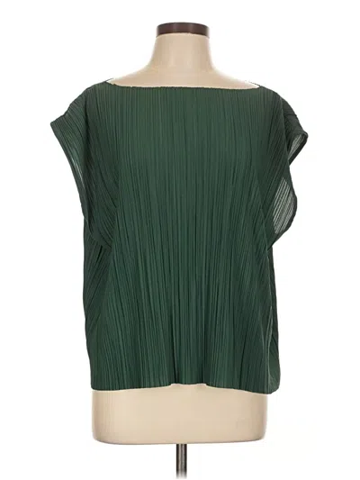 Pre-owned H&m Short Sleeve Blouse In Green