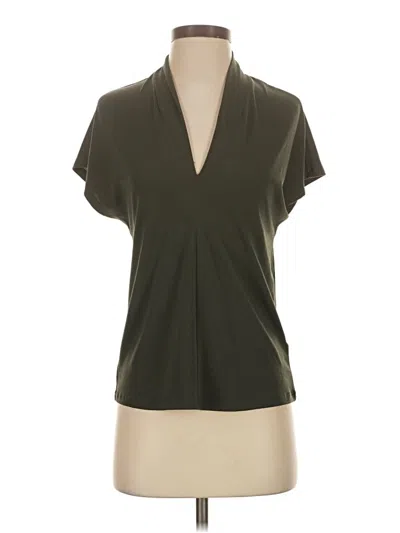 Pre-owned H&m Short Sleeve Blouse In Green