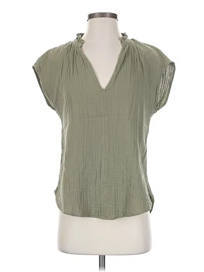 Pre-owned H&m Short Sleeve Blouse In Green