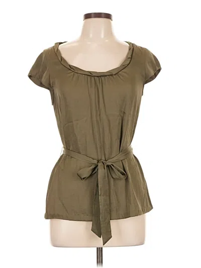 Pre-owned H&m Short Sleeve Blouse In Green