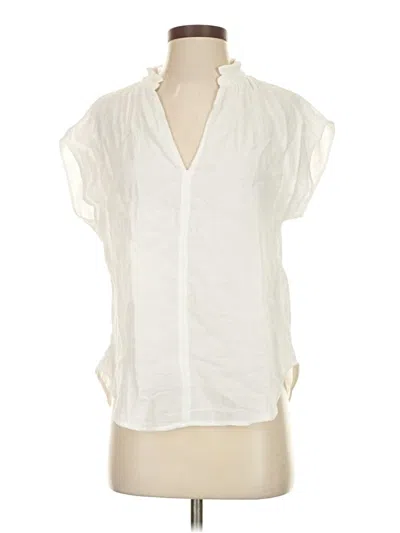 Pre-owned H&m Short Sleeve Blouse In Ivory