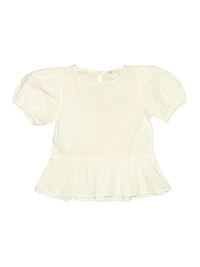 Pre-owned H&m Kids' Short Sleeve Blouse In Ivory