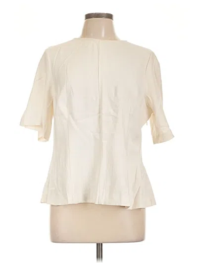 Pre-owned H&m Short Sleeve Blouse In Ivory