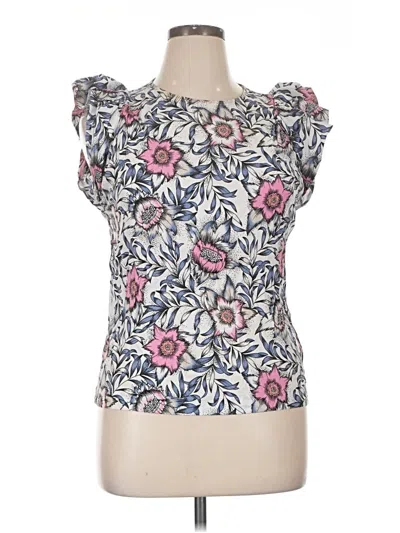 Pre-owned H&m Short Sleeve Blouse In Ivory