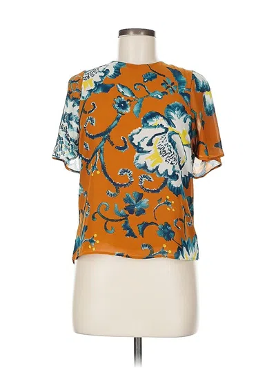 Pre-owned H&m Short Sleeve Blouse In Orange