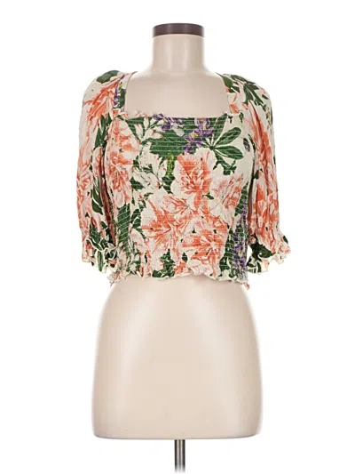 Pre-owned H&m Short Sleeve Blouse In Orange