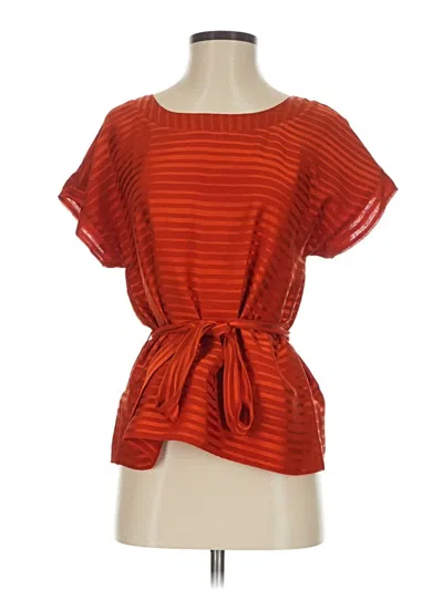 Pre-owned H&m Short Sleeve Blouse In Orange
