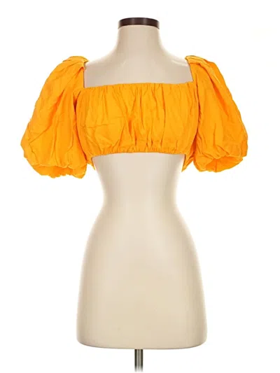 H&m Short Sleeve Blouse In Orange