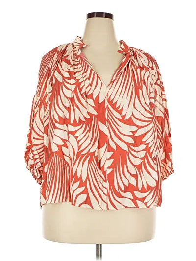 Pre-owned H&m Short Sleeve Blouse In Orange