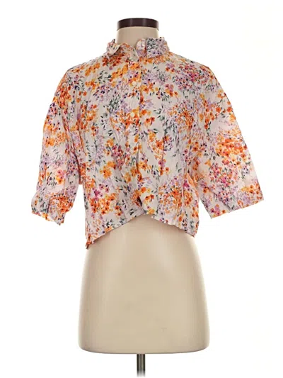Pre-owned H&m Short Sleeve Blouse In Orange