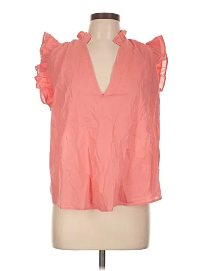 Pre-owned H&m Short Sleeve Blouse In Pink
