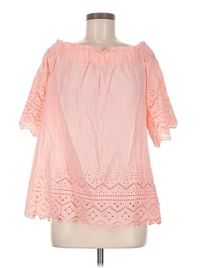 Pre-owned H&m Short Sleeve Blouse In Pink