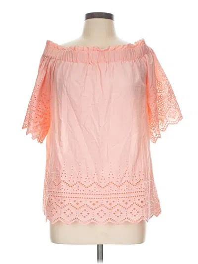 Pre-owned H&m Short Sleeve Blouse In Pink
