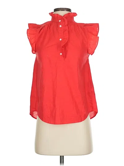 Pre-owned H&m Short Sleeve Blouse In Red
