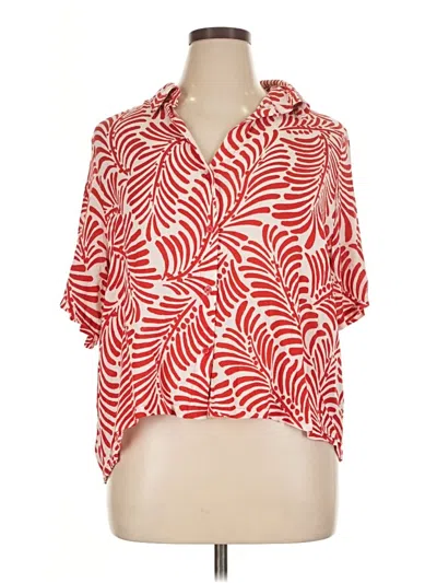 H&m Short Sleeve Blouse In Red