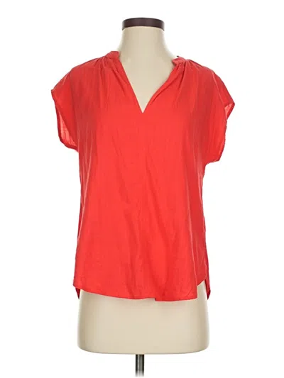 Pre-owned H&m Short Sleeve Blouse In Red