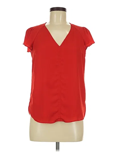 Pre-owned H&m Short Sleeve Blouse In Red