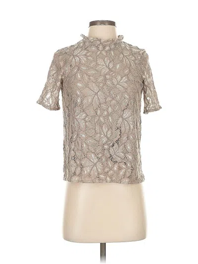 Pre-owned H&m Short Sleeve Blouse In Silver