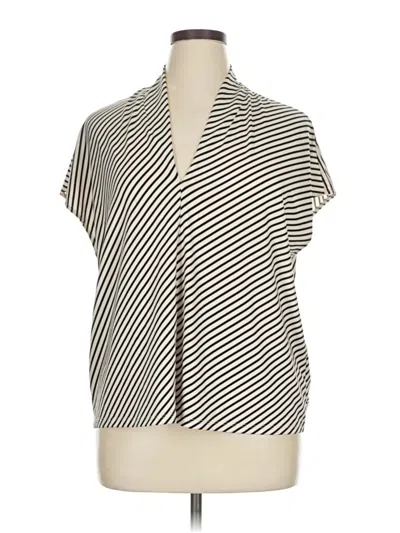 Pre-owned H&m Short Sleeve Blouse In Silver