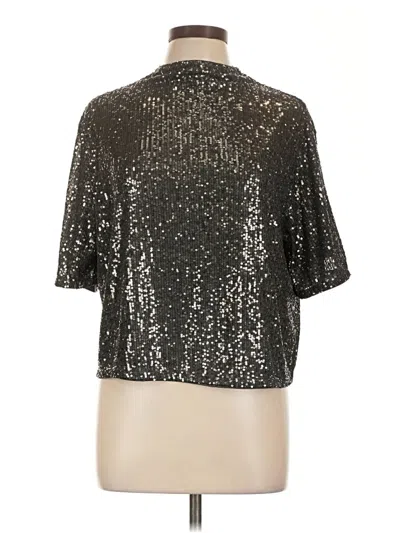 H&m Short Sleeve Blouse In Silver