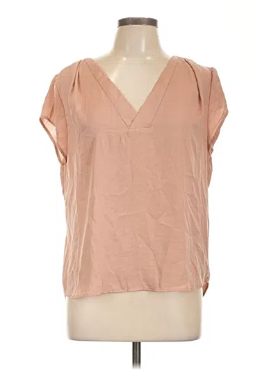 Pre-owned H&m Short Sleeve Blouse In Tan