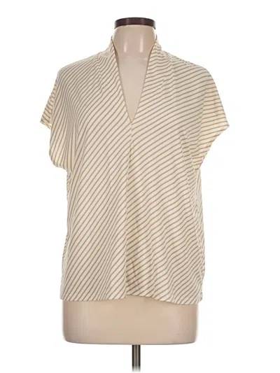 Pre-owned H&m Short Sleeve Blouse In Tan