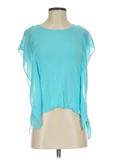 Pre-owned H&m Short Sleeve Blouse In Teal