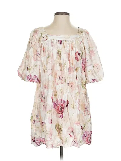 Pre-owned H&m Short Sleeve Blouse In White