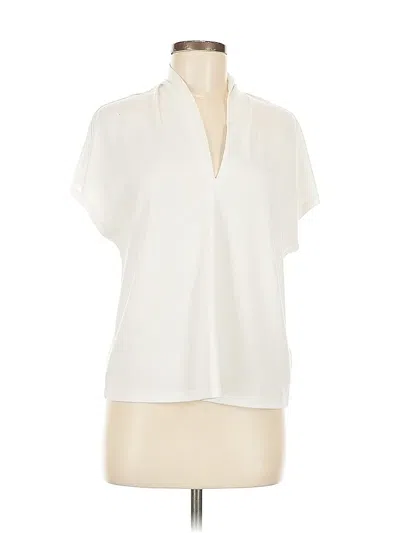 Pre-owned H&m Short Sleeve Blouse In White