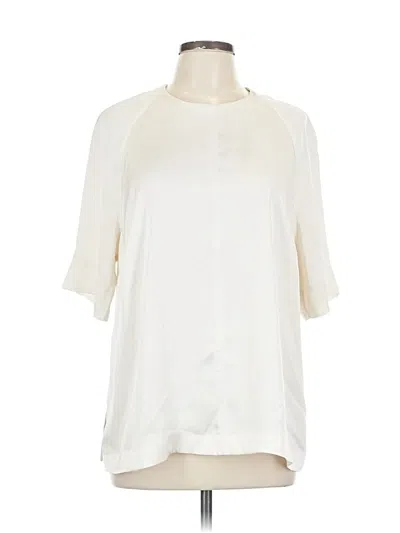Pre-owned H&m Short Sleeve Blouse In White