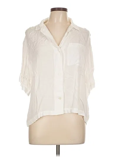 Pre-owned H&m Short Sleeve Blouse In White
