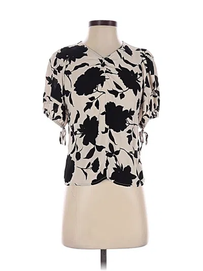 Pre-owned H&m Short Sleeve Blouse In White