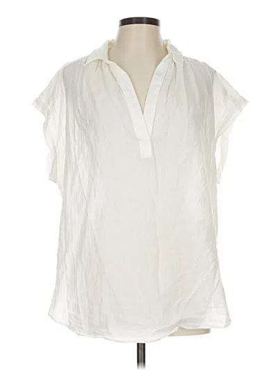 Pre-owned H&m Short Sleeve Blouse In White