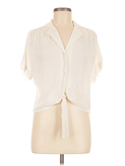 Pre-owned H&m Short Sleeve Blouse In White