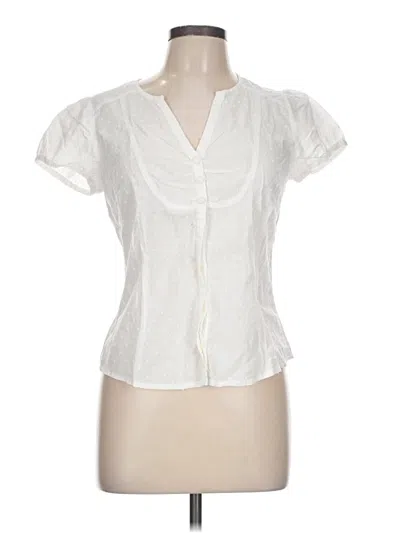 Pre-owned H&m Short Sleeve Blouse In White