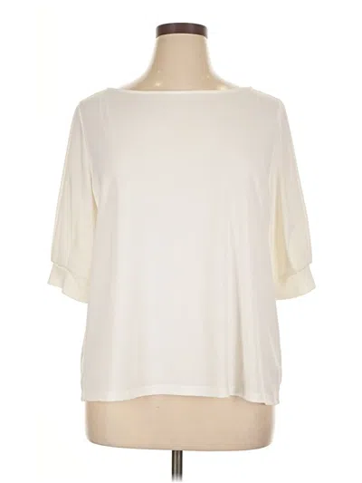 Pre-owned H&m Short Sleeve Blouse In White