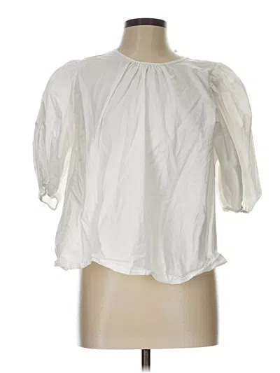 Pre-owned H&m Short Sleeve Blouse In White