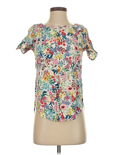 Pre-owned H&m Short Sleeve Blouse In White