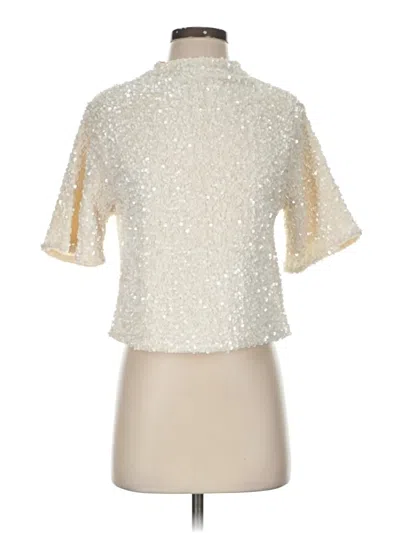 Pre-owned H&m Short Sleeve Blouse In White