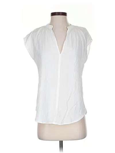 Pre-owned H&m Short Sleeve Blouse In White