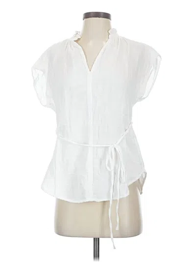 H&m Short Sleeve Blouse In White