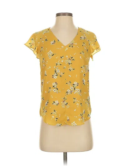 Pre-owned H&m Short Sleeve Blouse In Yellow
