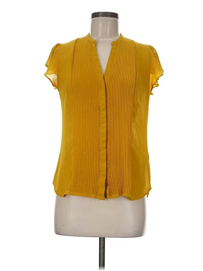 Pre-owned H&m Short Sleeve Blouse In Yellow