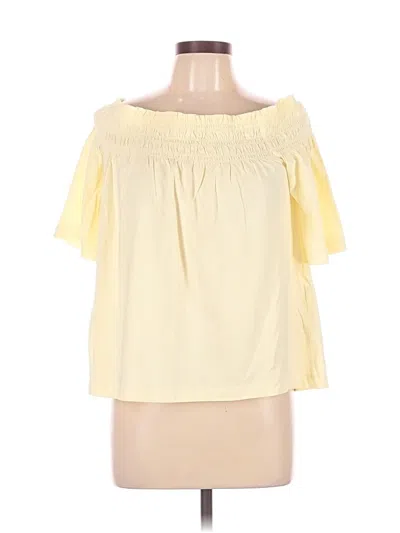 Pre-owned H&m Short Sleeve Blouse In Yellow