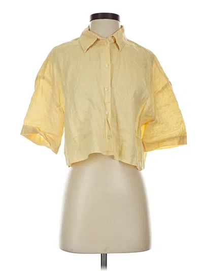 Pre-owned H&m Short Sleeve Blouse In Yellow
