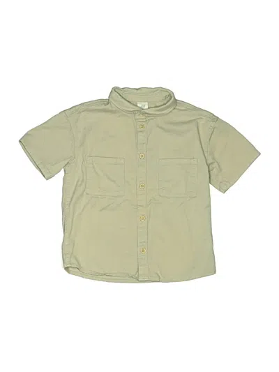 Pre-owned H&m Kids' Short Sleeve Button Down Shirt In Brown