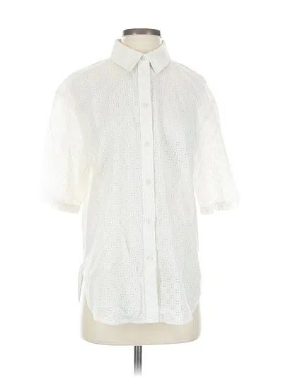 Pre-owned H&m Short Sleeve Button Down Shirt In White