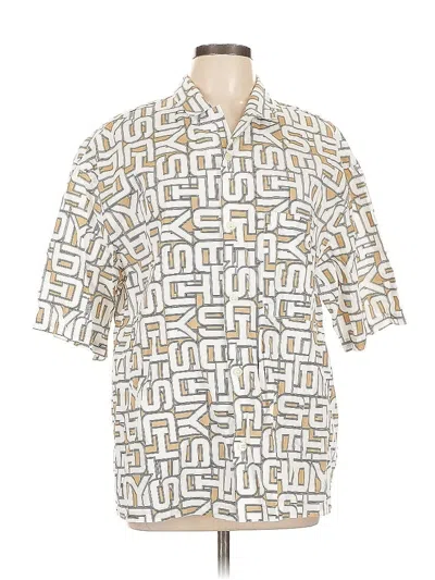 Pre-owned H&m Short Sleeve Button Down Shirt In White