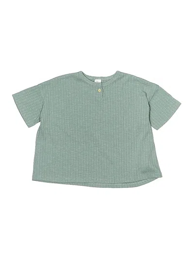 Pre-owned H&m Kids' Short Sleeve Henley Shirt In Green