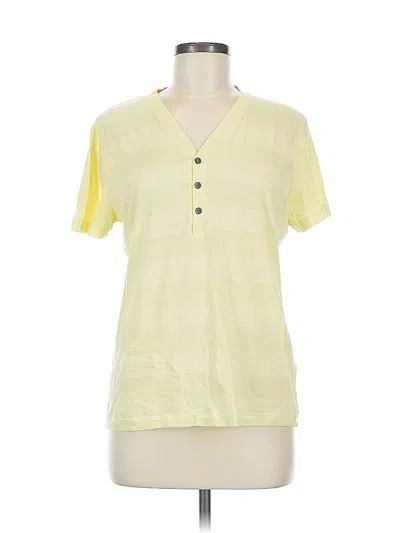 Pre-owned H&m Short Sleeve Henley Shirt In Yellow